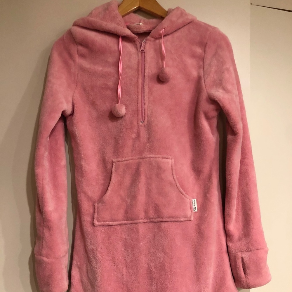 Ultra plush pink hooded sleep dress small